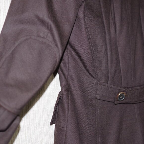 Asprey Brown Wool Blend Pleated Back Women Blazer Jacket Size:4 - Picture 6 of 9